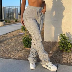 Stacked Sweatpants - Heather Gray